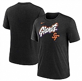 Men's San Francisco Giants Heather Black 2025 City Connect Tri-Blend T-Shirt,baseball caps,new era cap wholesale,wholesale hats